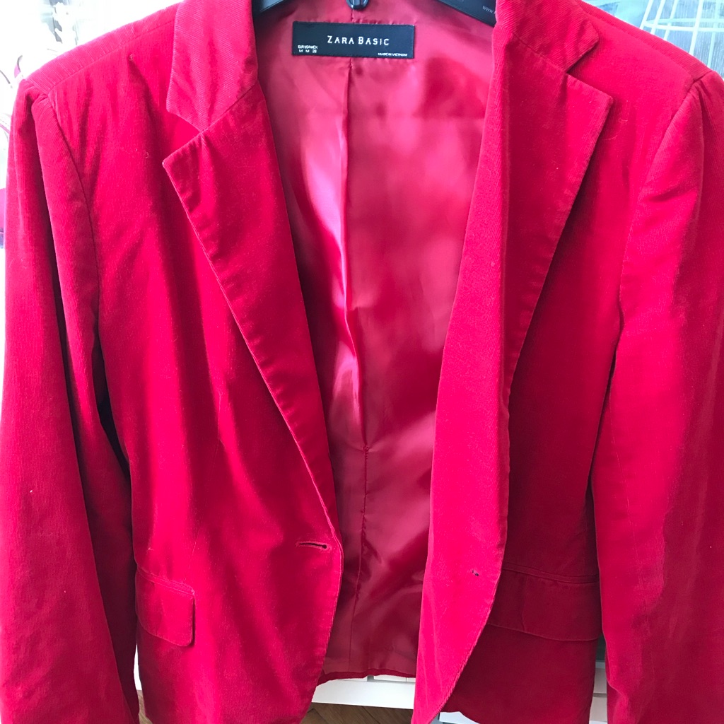 Zara Basic M Red Blazer